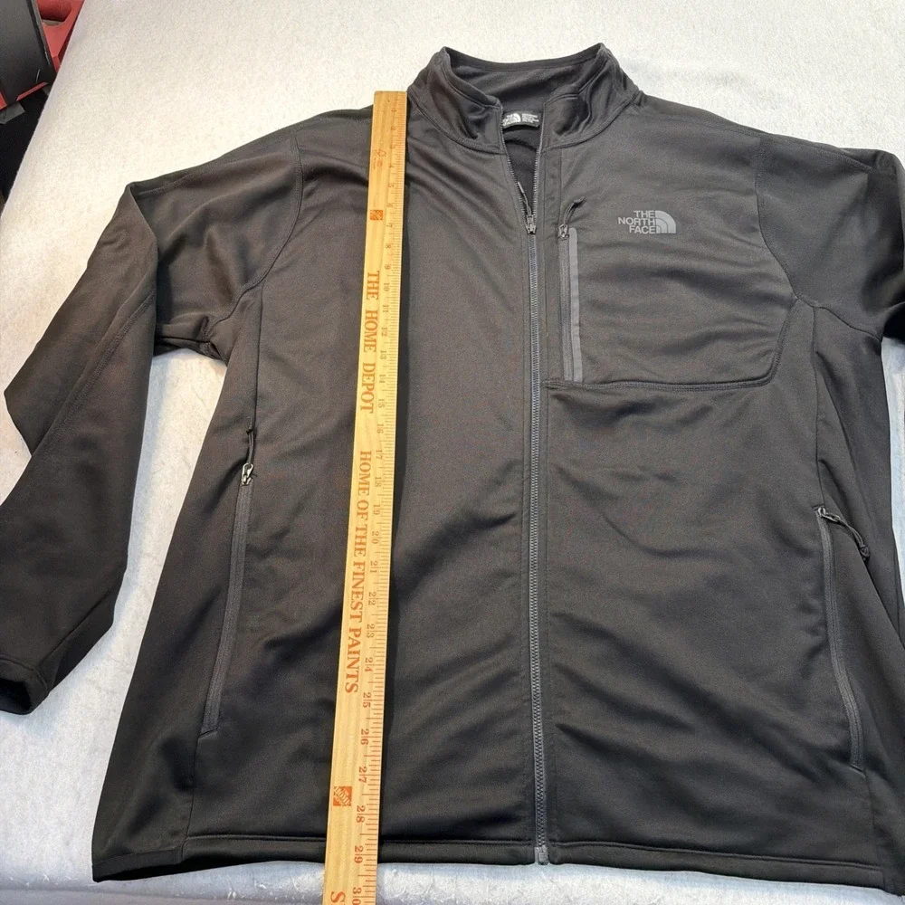 North Face Mens Zip Up Black  Lightweight Fleece Jacket size XXL 2XL VGUC